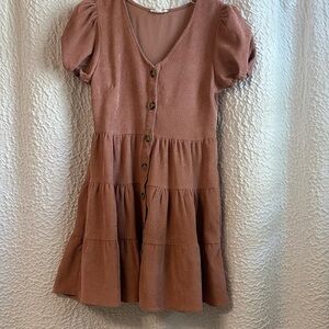 Blu Pepper Kids Dress in Warm Brown